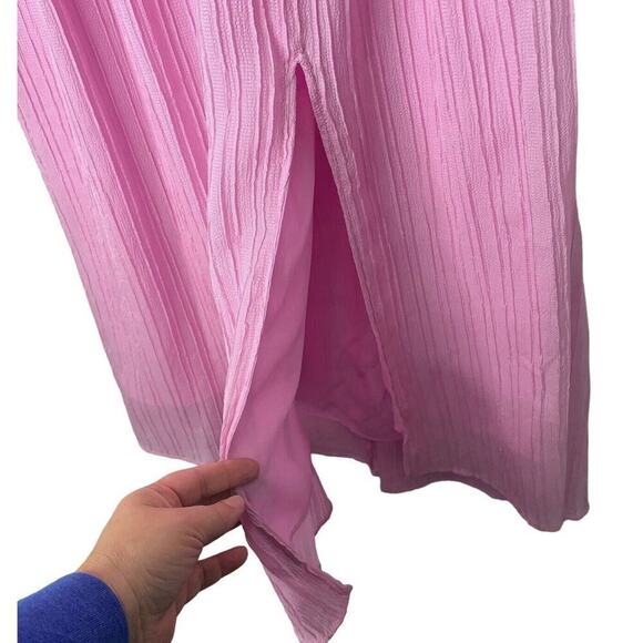 ASTR The Label Pink Tiered Gauze Halter Dress Womens Size Small NWT $138 - Picture 5 of 10